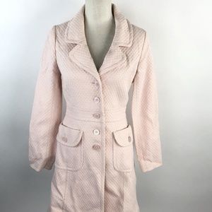 Banana Republic Women Small Overcoat Pink Tweed